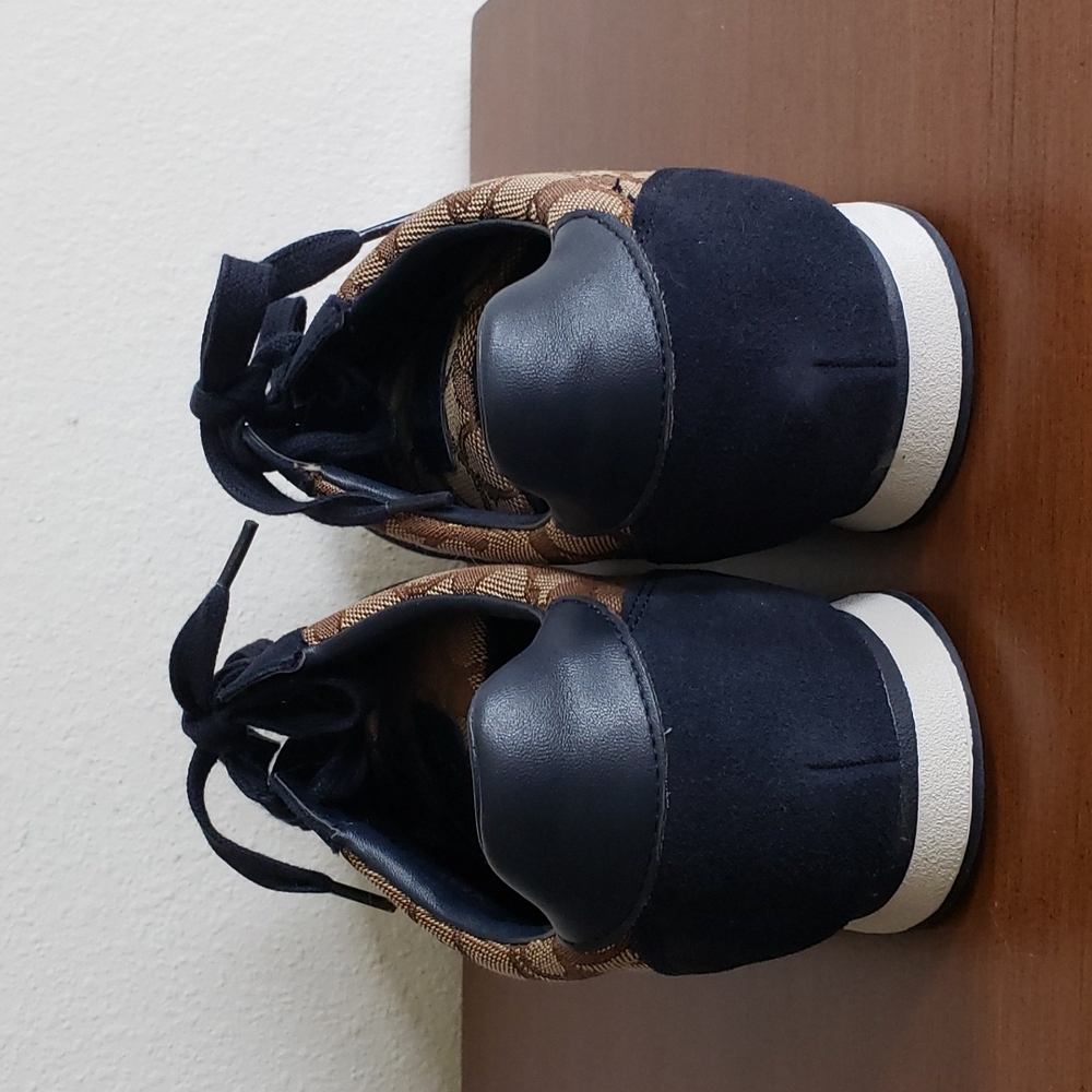 Coach Kelson Outline Sig/Suede Khaki/Chesnut/Navy Size 9M - Picture 8 of 16